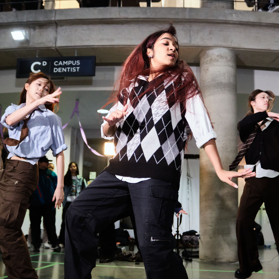 A local dance crew performing an intermission set